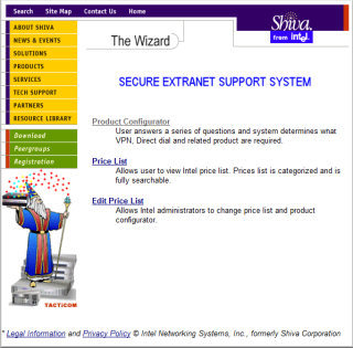 Intel's Shiva Extranet System for supporting sales people and their mamagers in the field